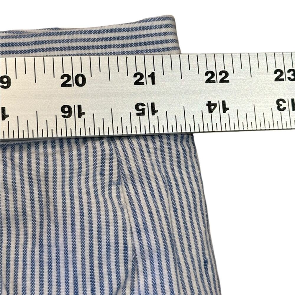 Banana Republic Avery Blue and White Stripe Linen Blend Cropped Pants Womens 20S - Picture 6 of 7